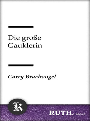 cover image of Die große Gauklerin